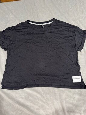 Calvin Klein Performance Black Short-Sleeve Cropped Tee